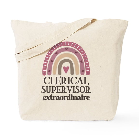 CafePress - Clerical Supervisor Rainbow - Unisex Canvas Tote Bag, Beige, 1-Piece