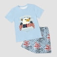 thumbnail image 5 of mgoYE Girls Boys American Flag 250th Anniversary Commemorative Outfit Set, Crew Neck Loose Fit Daily Shorts Set 250th Anniversary USA Polo Shorts Set(Sky Blue,5-6 Years), 5 of 7