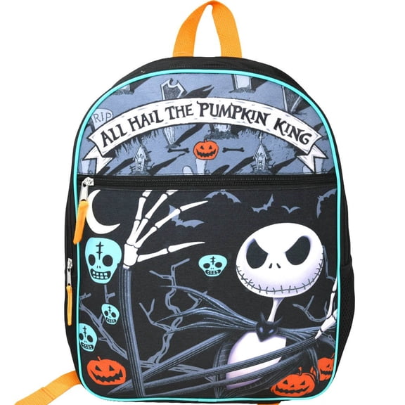 Disney The Nightmare Before Christmas 16" Childrens Backpack Black Orange