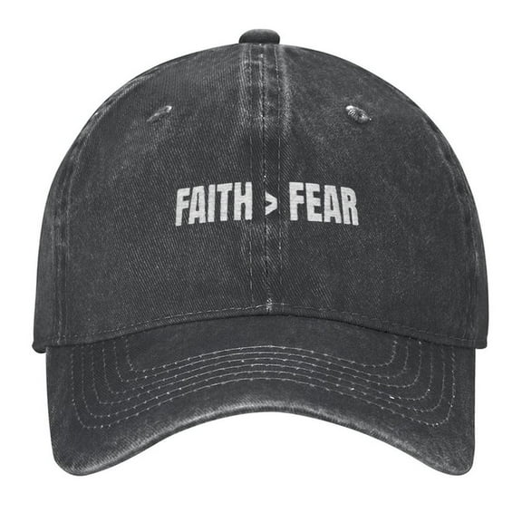 Faith Over Fear Print Vintage Wash Dad Hat Adjustable Curved Brim Baseball Cap,Made In USA,Casual Outdoor Sports Fishing Cap for Men and Women