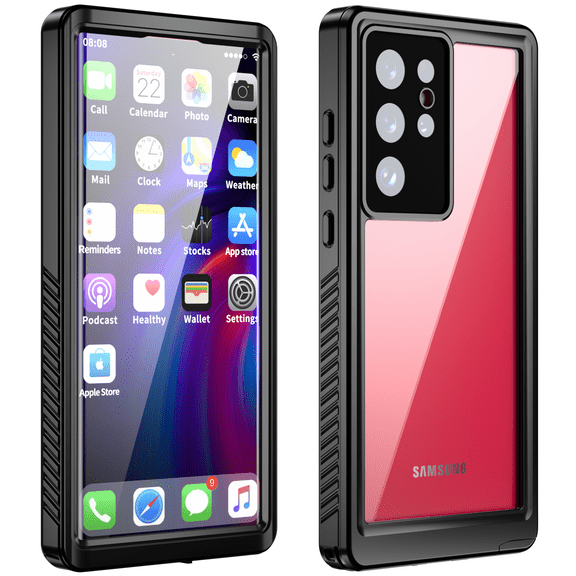 Mantto Galaxy S21 Ultra Case Waterproof,Built-in Screen Protector, Full Body Rugged, Scratch and Shock Resistant, Dust and Water Resistant, Case for Samsung Galaxy S21 Ultra - Black