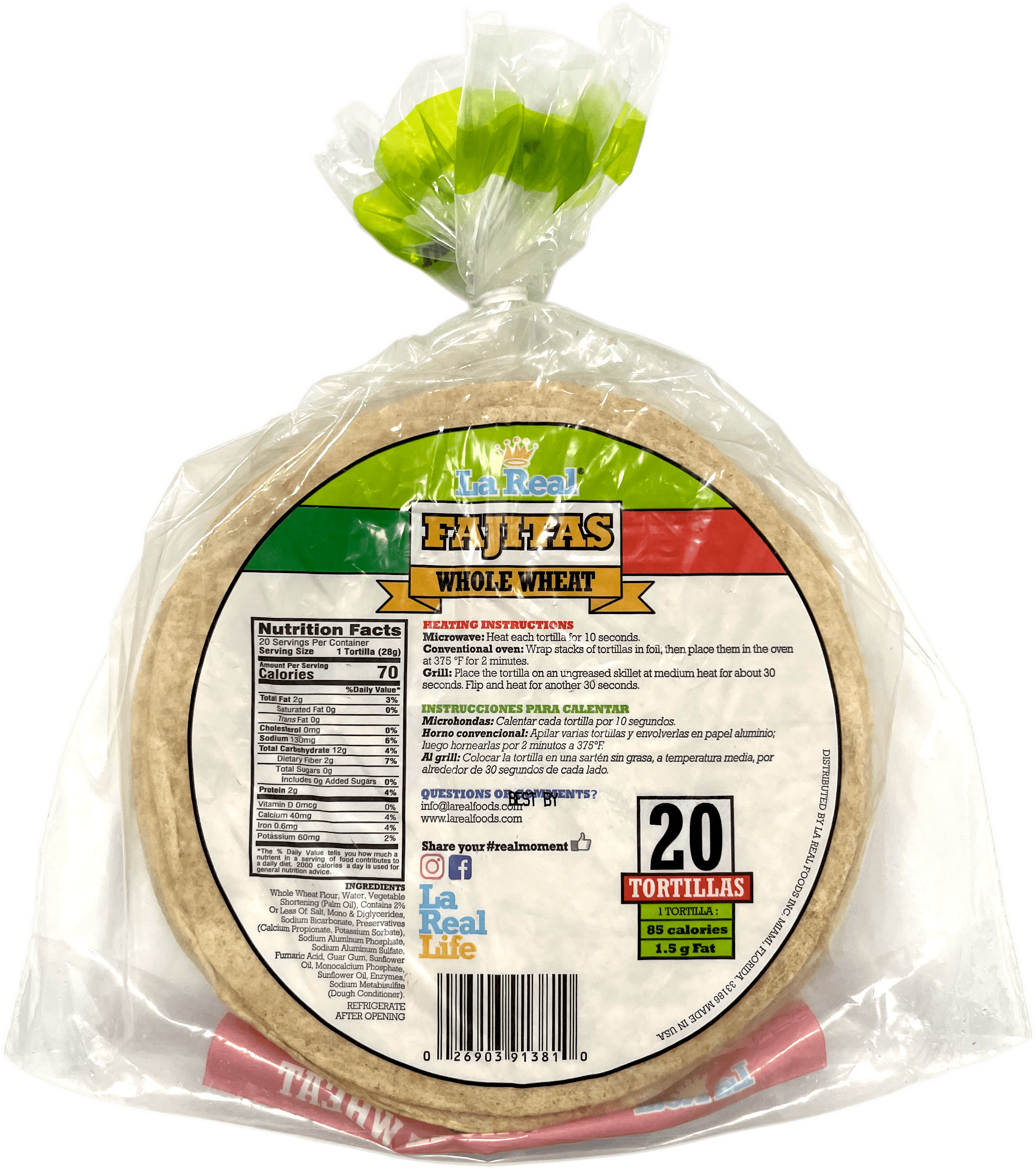 La Real, Whole Wheat Fajitas 6"