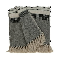 Parkland Collection Alia Eclectic Beige 52" X 67" Woven Handloom Throw