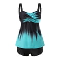 thumbnail image 4 of BOBOGOJP Summer Blouson Tankini Swimsuits for Women 2026 Tummy Control Two Piece Bathing Suits with Sporty Pockets Swim Shorts Blue for Size XXL, 4 of 7