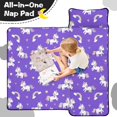 thumbnail image 4 of Unicorn and Rainbow Purple Pattern Teens Toddler Nap Mat with Pillow, Sleeping Mat Bag for Preschool Daycare 50"x20", 4 of 6