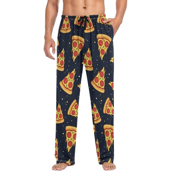 SKQIT Mens Pajama Pants Pizza Slice Pattern Soft Lounge Sleep Pant with Pockets Sleepwear PJ Bottoms for Men