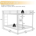 thumbnail image 2 of Harper & Bright Designs Full Size Iron Bunk Bed with Ladder, Full Over Full Metal Bunk Bed Frame with Safety Rails for Bedroom, White, 2 of 11