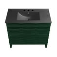 thumbnail image 4 of Cascade 36" Freestanding Bathroom Vanity in Green Oak with Black 3-Hole Widespread Sink Top, 4 of 7