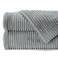 thumbnail image 3 of Chanasya Stripe Textured Softest Faux Fur Throw Blanket - Elegant Super Soft Cozy Luxury Plush Faux Fur with Reverse Mink Blanket for Bed Couch and Living Room Décor (50x65 Inches) Gray Blanket, 3 of 5