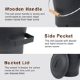 thumbnail image 3 of Ash Bucket with Lid, 2.6 Gallon Fireplace Ash Bucket with Shovel and Hand Broom, Metal Bucket for Fireplace, Fire Pit, Wood Burning Stove, Black, 3 of 6