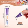 thumbnail image 2 of Uxcell Poster Markers, 2Pcs Large Capacity Permanent Huge Banners Posters Markers Bold Thick Chisel Tip Pens for Painting Drawing on Plastic Glass Wood Rock Canvas, Purple(0.5" Tip Width), 2 of 7
