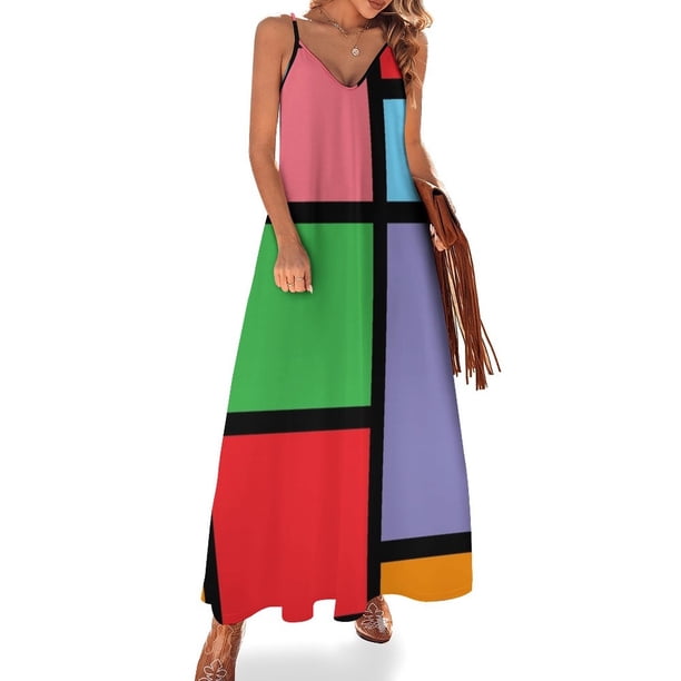 Vestido sin mangas con diseño retro naranja quemado de los años 70 para mujer Falda de mujer