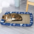 thumbnail image 4 of Alfombra refrescante para mascotas de hielo de ratán para perros y gatos, 20x24 pulgadas, manta portátil lavable antideslizante, sofá canil resistente al desgaste, cojín en el suelo, marrón, 4 of 6
