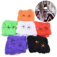 thumbnail image 3 of Decoración de red de araña de Halloween, simulación de algodón, accesorios de telaraña coloridos, habitación secreta, casa fantasma, decoraciones para el hogar, Decoración de mesa de pared, 3 of 4