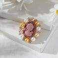 thumbnail image 6 of Vintage Cameo Brooch Pearl Embellished Badge Pin Fashionable Alloy ChestJewelry with Fastener Detail, 6 of 16