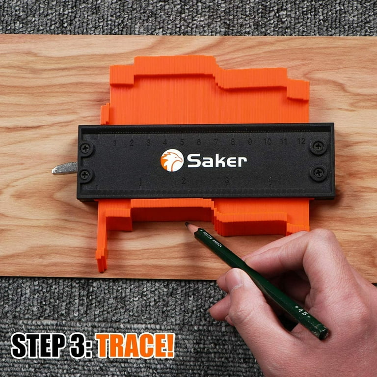 Saker Contour Gauge 5inch Lock Profile Tool with Adjustable Lock