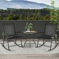 thumbnail image 5 of Spaco Folding Rocking Chair with Breathable Seat Fabric Set of 2, Seating & Patio Chair for Outdoor as Garden, Yard, Black, 5 of 9