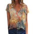 thumbnail image 1 of Gibobby Blusa Casual de Mujer Túnica holgada para mujer, camisetas informales verano, camiseta Floral manga corta con cuello redondo, blusa holga(A,M), 1 of 4