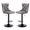Gray & Black, variant on Tcbosik Modern Swivel Counter Height Barstools Set of 2, Velvet Upholstered Bar Stool with Button Tufted Back & Chrome Base, 24.8" - 33" Height Adjustable Island Chair for Dining Room, Beige & Silver