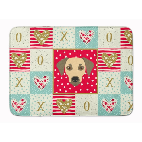 Carolines Treasures CK5235RUG Sato Dog Love Machine Washable Memory Foam Mat Red 19Hx27W multicolor