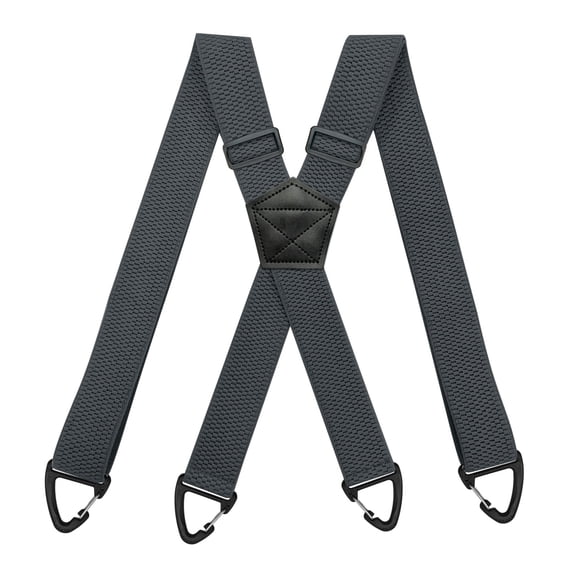 Men Wide X-Back Work Suspenders, 3.8cm Elastic Adjustable Trouser Braces with 4 Metal Snap Hooks, Heavy Duty Support Straps for Biker Hiking Outdoor Workwear