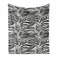 thumbnail image 1 of Zebra Print Soft Flannel Fleece Throw Blanket, Striped Zebra Animal Print Nature Wildlife Inspired Simplistic Illustration, Cozy Plush for Indoor and Outdoor Use, 60" x 80", Black White, by Ambesonne, 1 of 5