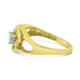 thumbnail image 4 of 10k Yellow Gold Round Aquamarine And Diamond Heart Ring, 4 of 6