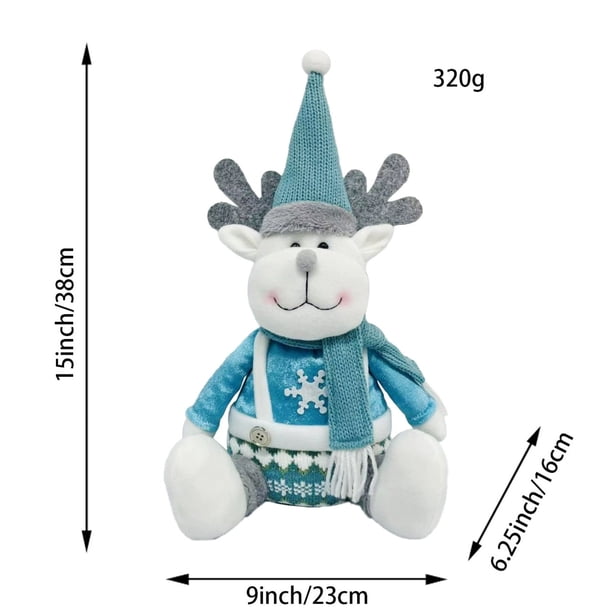 Christmas Decoration Santa ClausSnowman Blue Doll Sitting Decoration Ornament