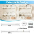thumbnail image 2 of Tension Curtain Rod 12-20inches Small Tension Rods White Adjustable Spring Tension Curtain Rods 2 Pack Mini Curtain Rod Short for Cupboard Closet Rod Kitchen Drawers No Drill Cupboard Cabinets, 2 of 6