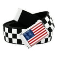 thumbnail image 1 of American Flag Flip Top Men's Belt Buckle with Canvas Web Belt XX-Large Checkered, 1 of 3