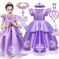 thumbnail image 2 of Vestido de Sofía para niña, disfraz de princesa para fiesta de cumpleaños, púrpura, Sophia, Cosplay de Halloween para bebé, ropa de lujo Fivean unisex, 2 of 2