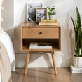 thumbnail image 4 of Mid-Century Modern Single-Drawer Solid Wood Nightstand Caramel, 4 of 6