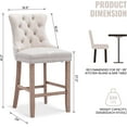 thumbnail image 5 of Cvortll Farmhouse Kitchen Island Stools Set of 2, Velvet Tufted Upholstered Counter 27.2'' Height Bar Stools with Back and Footrest, 5 of 5