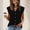 #073-Black, variant on TaTaai Women‘s V Neck Tops for Women Short Sleeve Button Down Flutter Sleeve Loose Fit Blouse Casual Breathable for Daily Spring Summer Gift