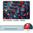 Red Heart Print Washable Square Area Rug, NonSlip Floor Mat for Indoor