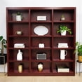 thumbnail image 1 of Pemberly Row 15 Shelf Triple Wide Wood Bookcase 72"Wx72"H in Cherry, 1 of 7
