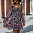 thumbnail image 5 of Women's Summer Vintage Dress Loose Print Resort Bohemian Dress Red L, 5 of 7