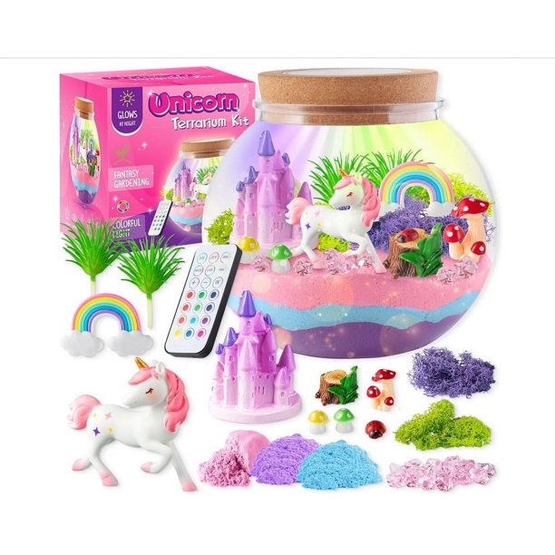 Nuevo Contenedor luminoso de sirena DIY, luz nocturna de dinosaurio y unicornio, luz LED para paisajismo, Micro escena, regalo