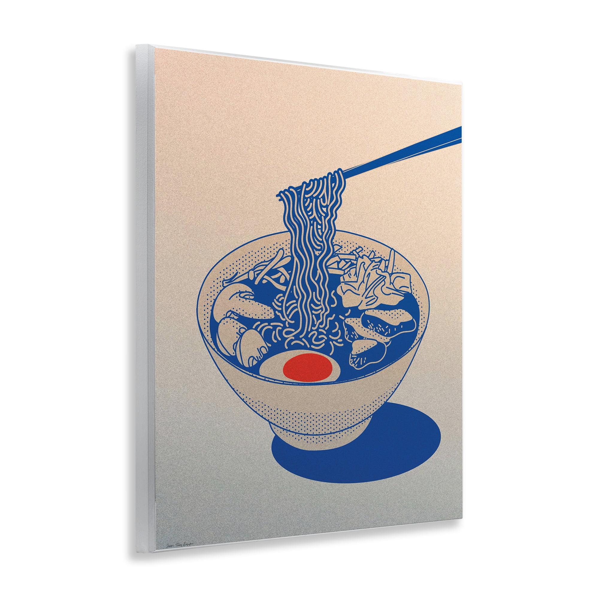 Ramen Noodle Bowl Gradient Wall Plaque Art, design by Seven Trees Design