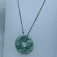 thumbnail image 2 of Jade Jadeite Disc Donut pendant or Necklace with Sterling Silver Chain, 2 of 8