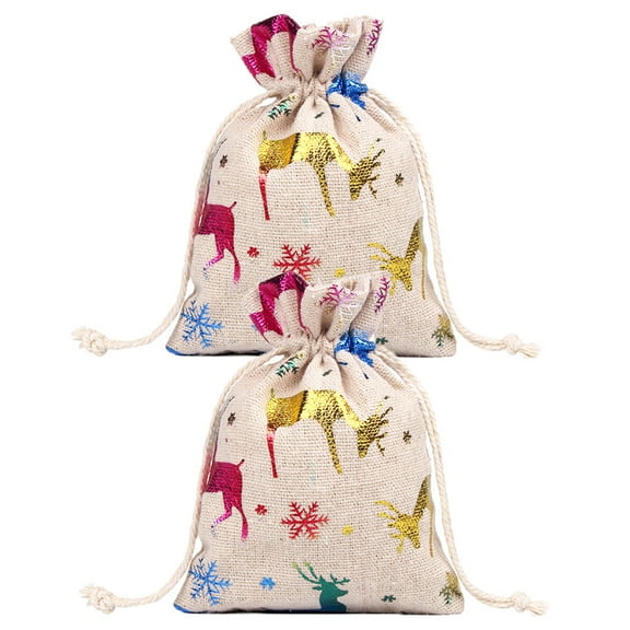 HONITANO 10Pack Small Draw String Bag Fabric with Drawstring for present Carrying and Cosmetic Holding 3.9x5.5in