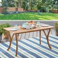 thumbnail image 1 of MODERNLUXE 59" Outdoor Dining Table,Acacia Wood Rectangular Table with Slatted Tabletop for Yard, Garden, Poolside,Deck, 1 of 7