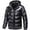 Black, variant on Fesfesfes Shiny Puffer Jacket for Men Causal Hooded Coat Reflective Padded Jacket Winter Jacket