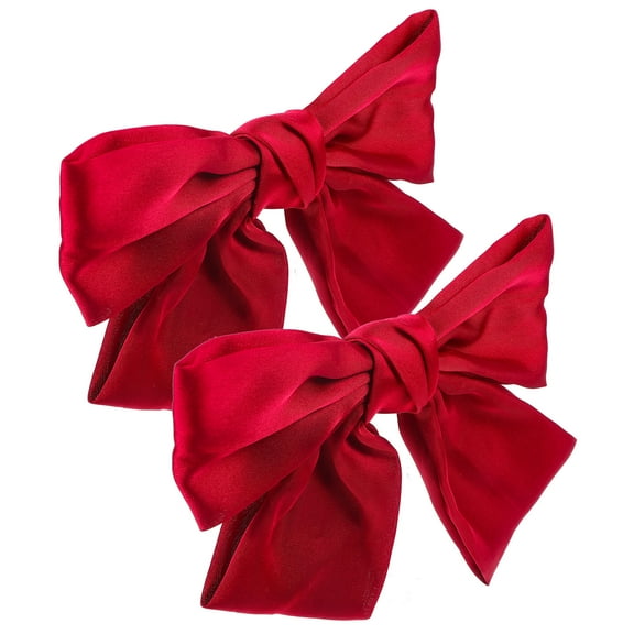 Luxshiny Set of 2 Silk Hair Bows for Women, Elegant Hair Accessories Perfect for Daily Wear and Styling