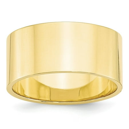 Roy Rose Jewelry 10K Yellow Gold 10mm Flat Wedding Band Ring Size 11
