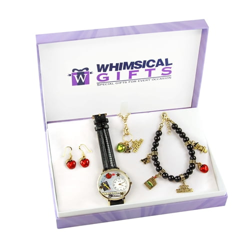 watch necklace and earring set