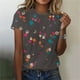 thumbnail image 5 of Tops de Ajuste Suelto para las Mujeres Impreso Manga Corta Suéter Camiseta Cuello Redondo Blusa Casual, Top de Moda para el Uso Diario Y las Salidas, 5 of 6