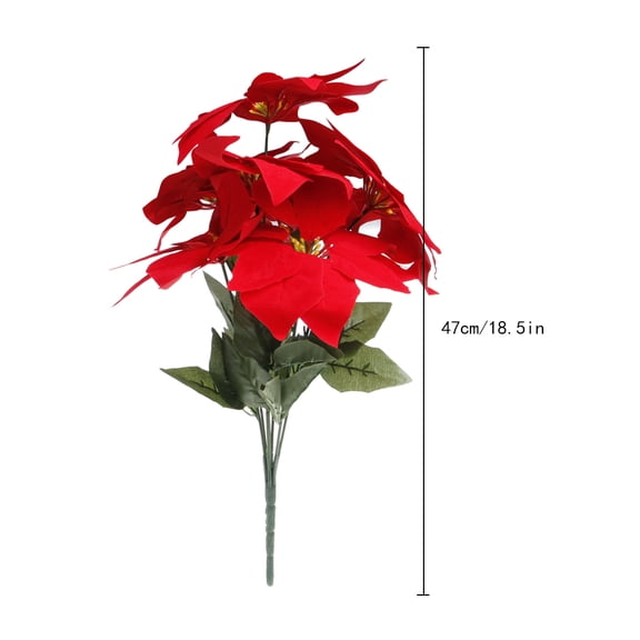 Artificial Silk Poinsettias Flowers Centerpiece Bouquet Christmas Home Decor