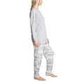 thumbnail image 2 of Hanes Women's Midnights Pajama Set, Long Sleeve Top and Jogger Lounge Pants, Gray Heather, M, 2 of 7