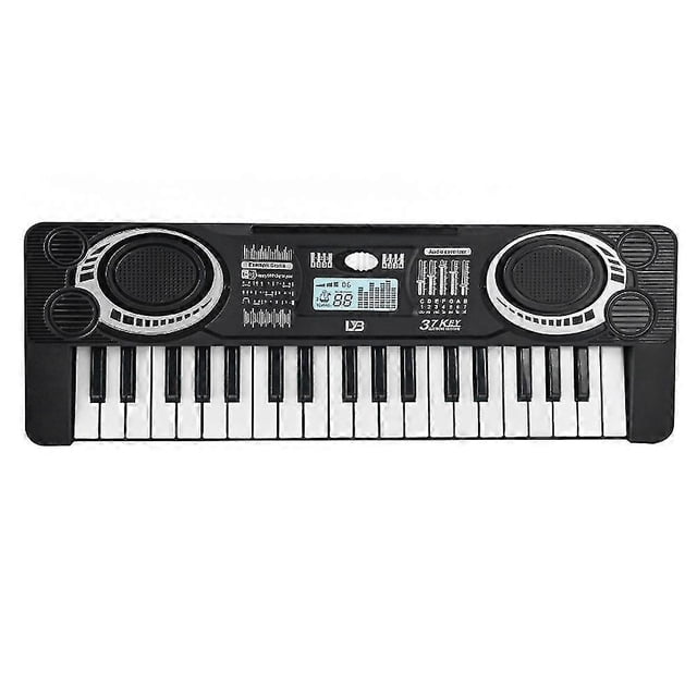 Children's Piano Toy with 37 Keys, Portable Piano Toy for Children black